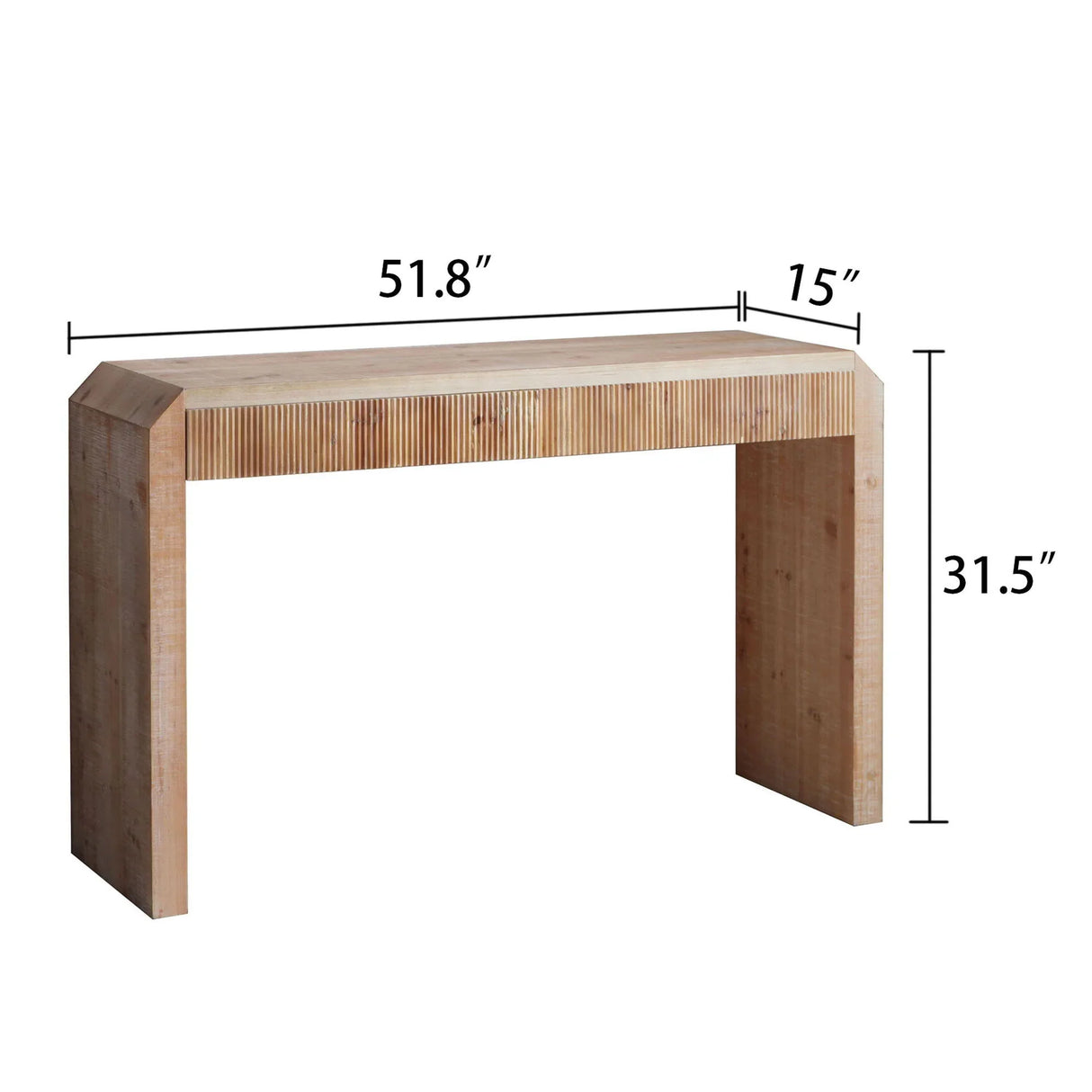 Rustic Modern Console Table With Drawer Storage - Natural Wood - Furniture Home Direct