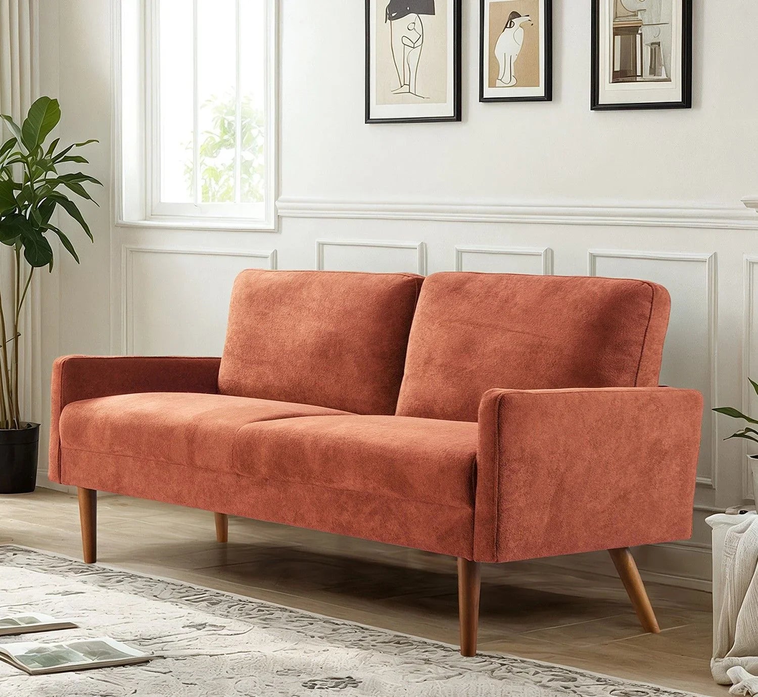Sofa, European Style With Sleek Design, Modern & Vintage Flair, Upholstered 3 Seater Couch - Furniture Home Direct