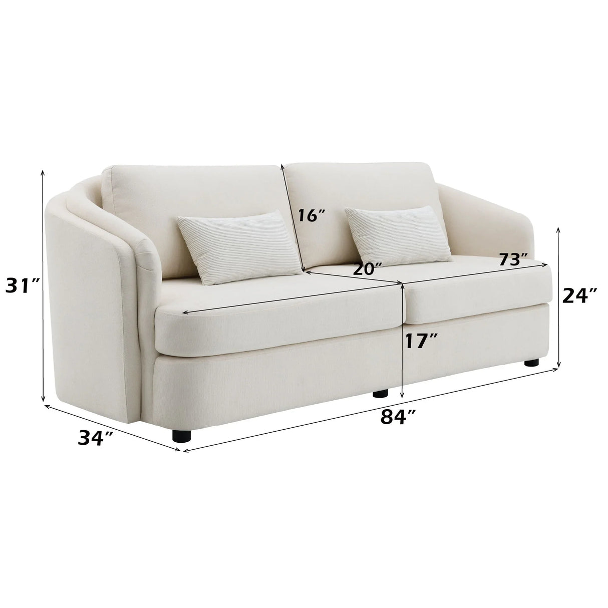 Mariko - 3 Piece Living Room Set Sofa Loveseat Chair - Beige - Furniture Home Direct