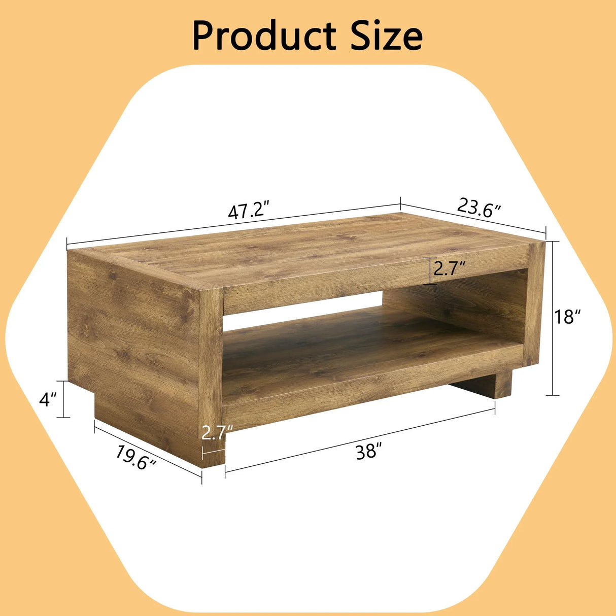 Modern Minimalist Rectangular Coffee Table - Furniture Home Direct