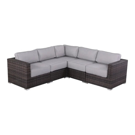 Luxurious Wicker Patio Sectional With Weather Resistant Sunbrella Cushions - Furniture Home Direct