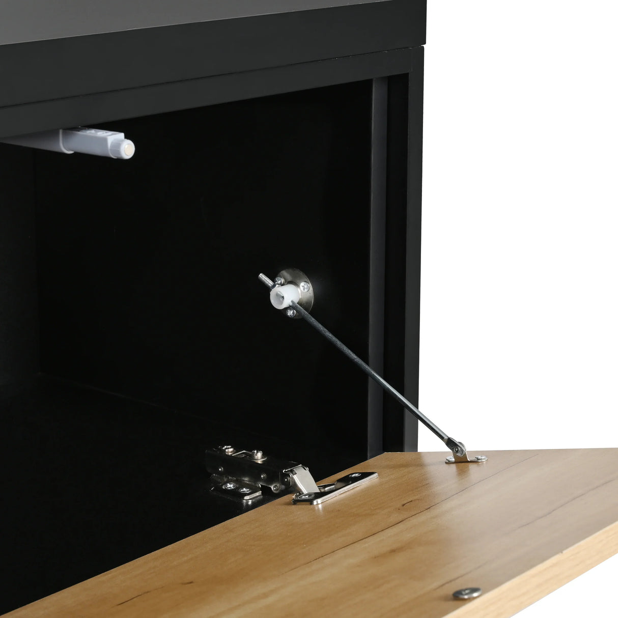 TV Stand With Open Shelves And Three Wood Drawers Black - Furniture Home Direct