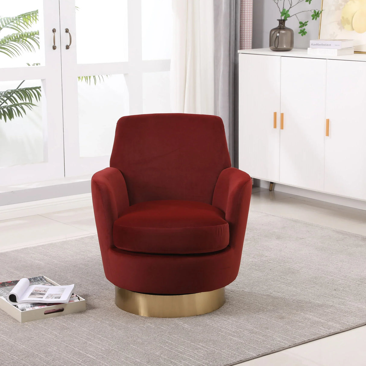 Teddy Swivel Barrel Chair, Swivel Accent Chairs Armchair For Living Room - Furniture Home Direct
