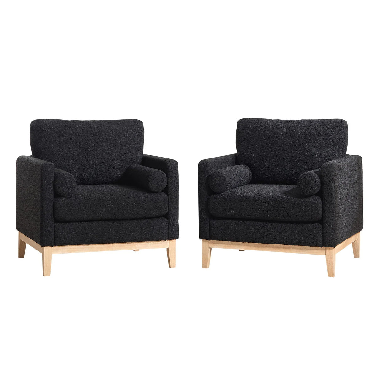 Wide Modern Performance Accent Chair With Natural Legs - Furniture Home Direct