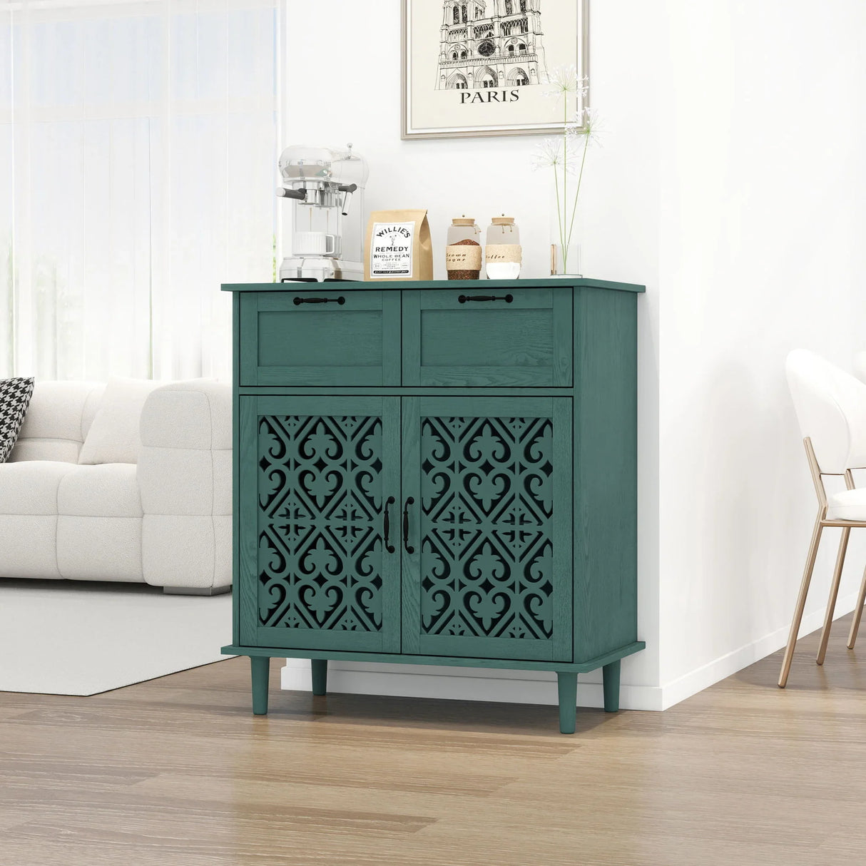 2 Door 2 Drawer Elegant Cabinet - Furniture Home Direct