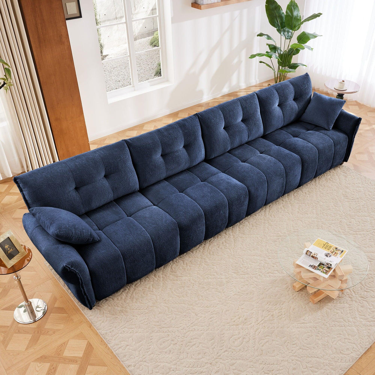 Modern Sofa & Pillows, Textured Cover, High Rebound Cushions - Furniture Home Direct