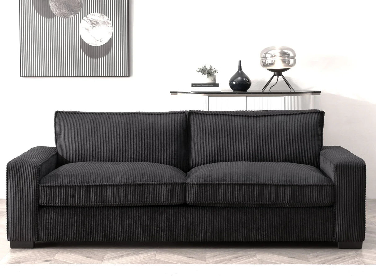 Luxe - Corduroy Sofa With Sleek Design, Spacious And Comfortable 3 Seater Couch - Furniture Home Direct