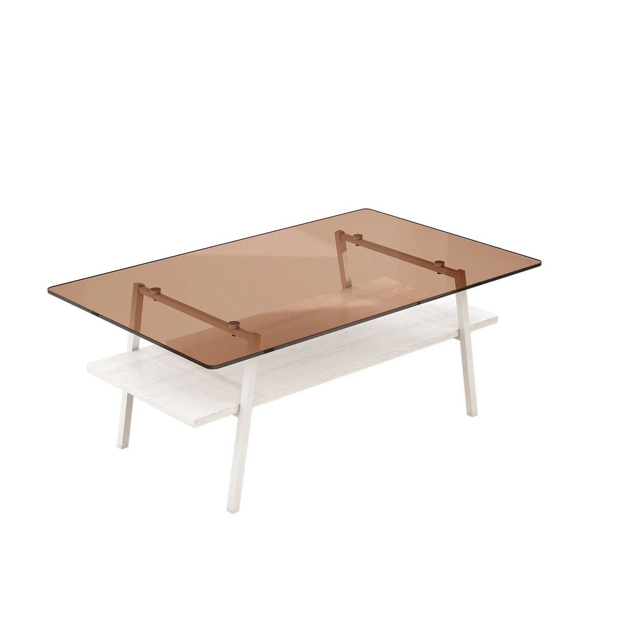 Rectangle Coffee Table, Tempered Glass Tabletop Modern Table For Living Room - Furniture Home Direct