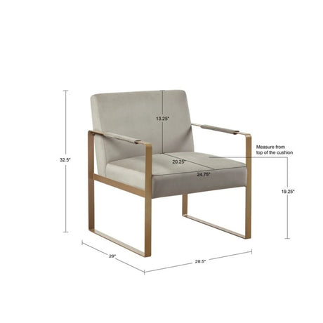 Jayco - Accent Chair With Metal Arms - Beige - Furniture Home Direct