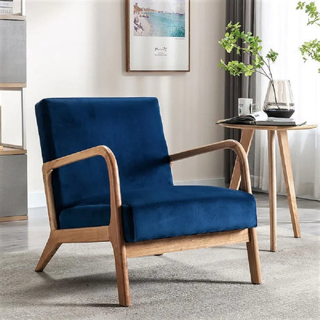 Classic Mid-Century Modern Accent Chairs, Open Framed Armchair With Cushioning - Furniture Home Direct
