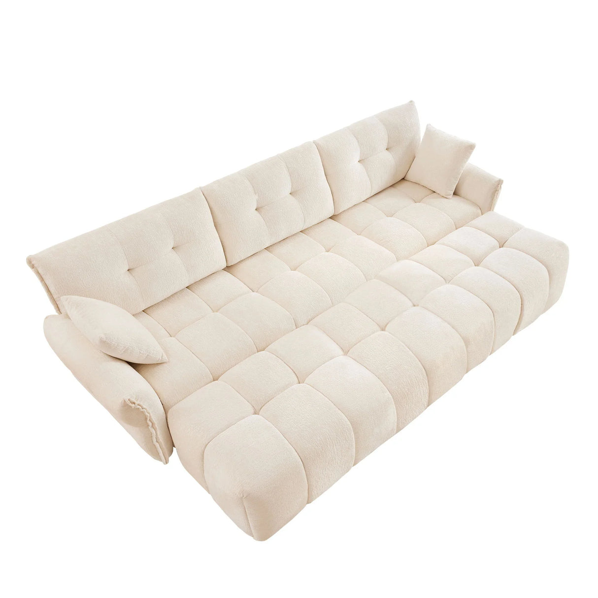 Sofa Set With Ottoman And Pillows, Textured, High Resilience Cushions - Furniture Home Direct