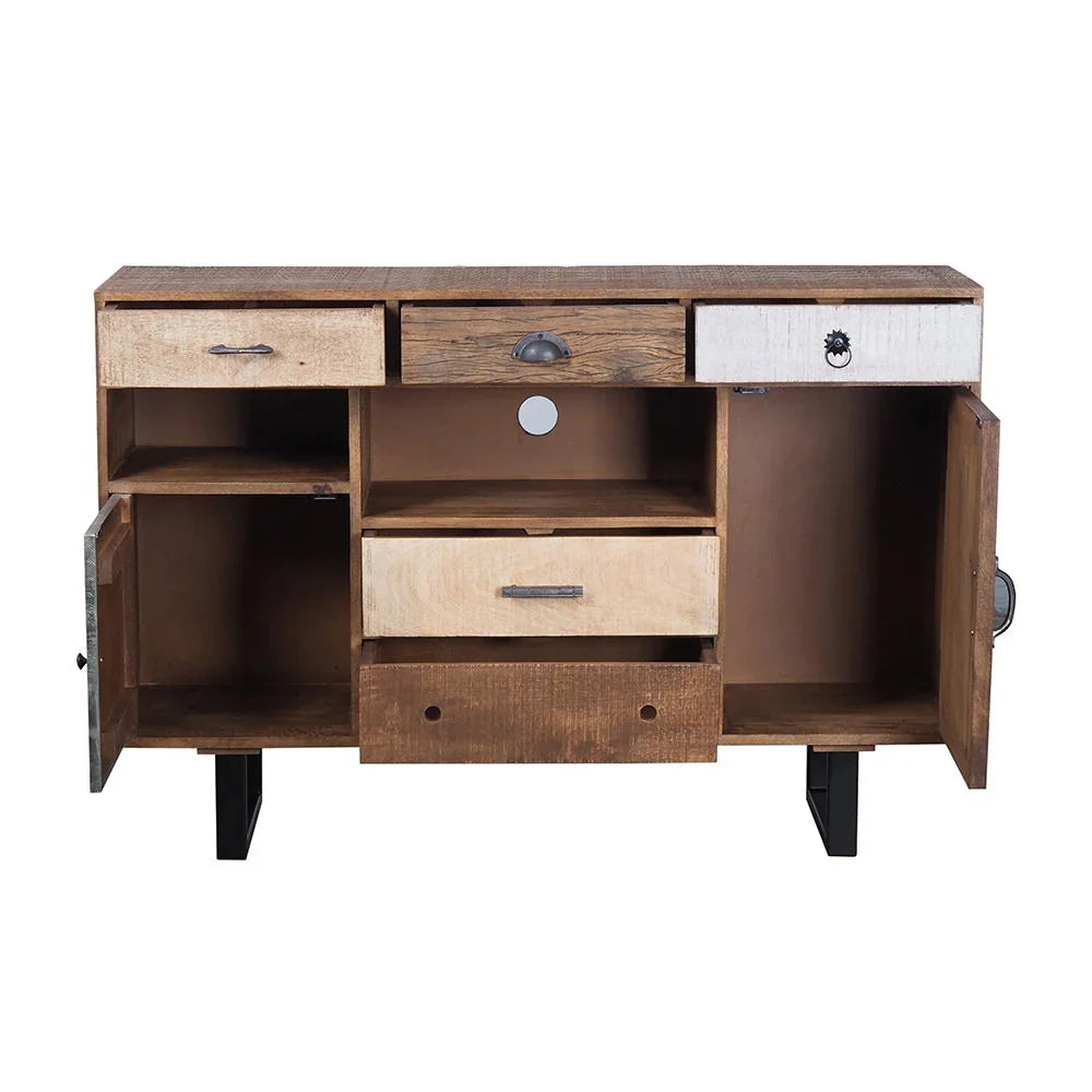 Rustic 2 Drawer Kitchen Island - Multi - Furniture Home Direct