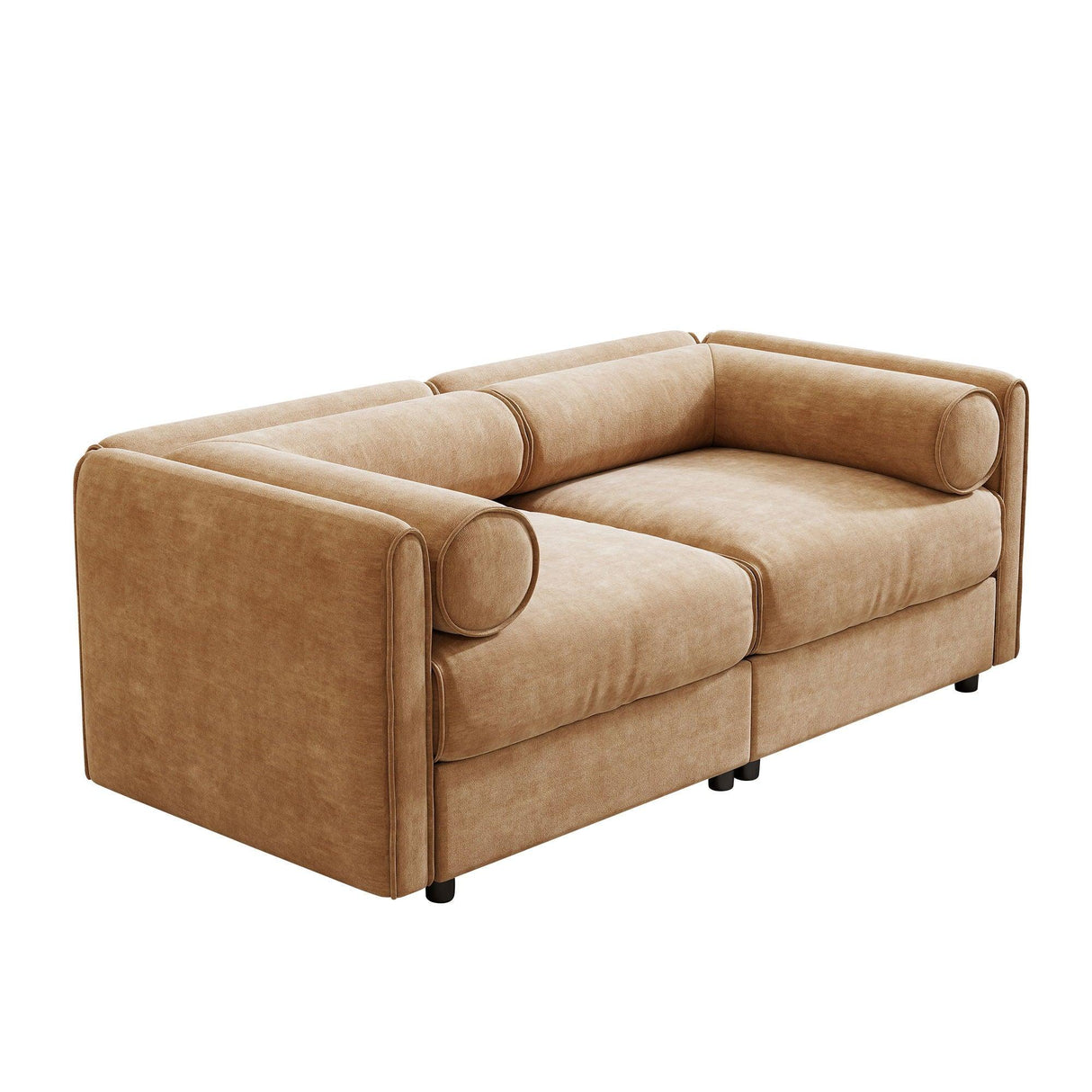 Stylish Chenille Sofa With Storage Seat And Cylindrical Backrest - Furniture Home Direct