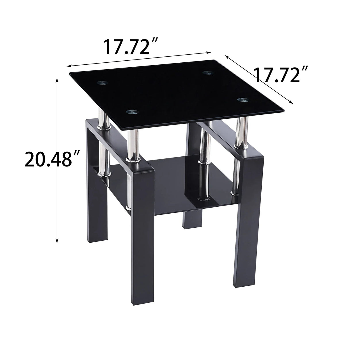 Tempered Glass Table With Storage - Furniture Home Direct