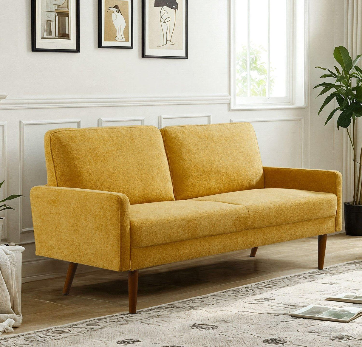 Sofa, European Style With Sleek Design, Modern & Vintage Flair, Upholstered 3 Seater Couch - Furniture Home Direct