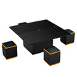Multi Functional Adjustable Coffee Table With 4 Storage Stools - Furniture Home Direct