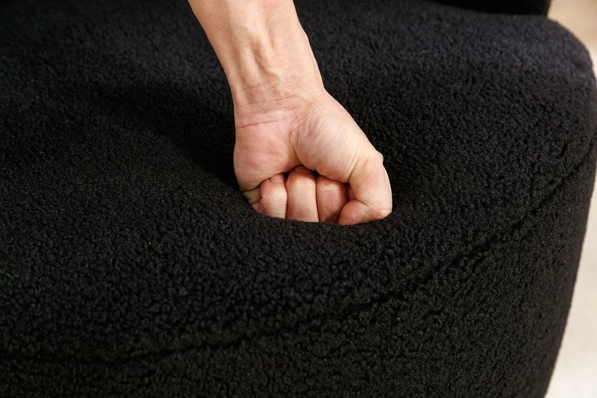 Teddy Fabric Swivel Accent Armchair Barrel Chair With Powder Coating Metal Ring - Furniture Home Direct