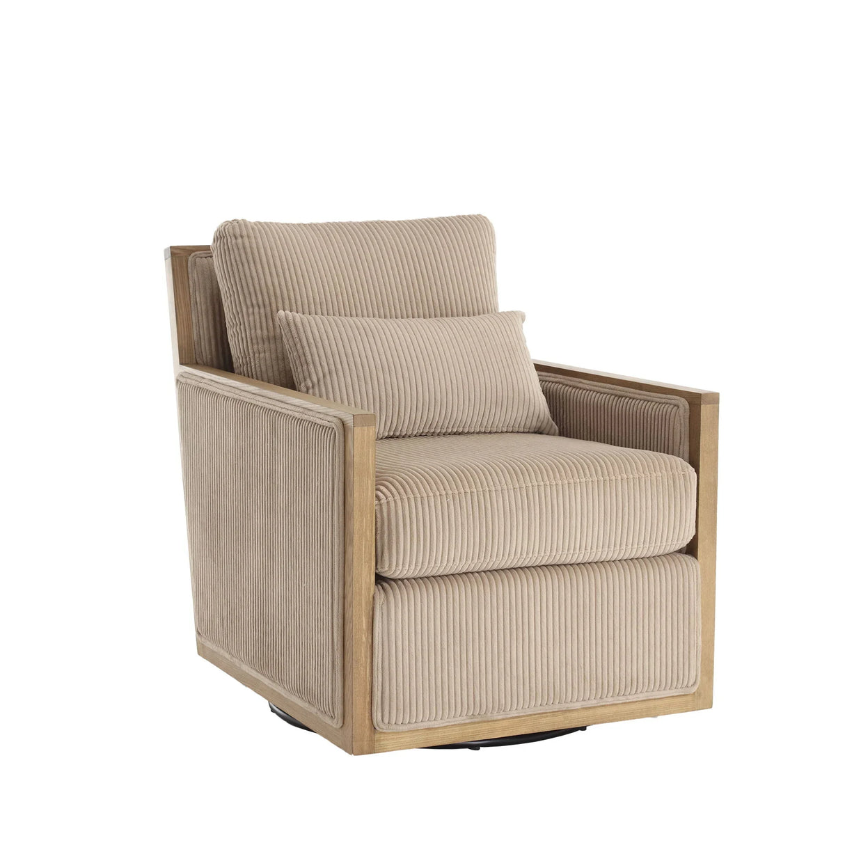 Comfy Accent Barrel Chair, 360 Degree Swivel - Furniture Home Direct