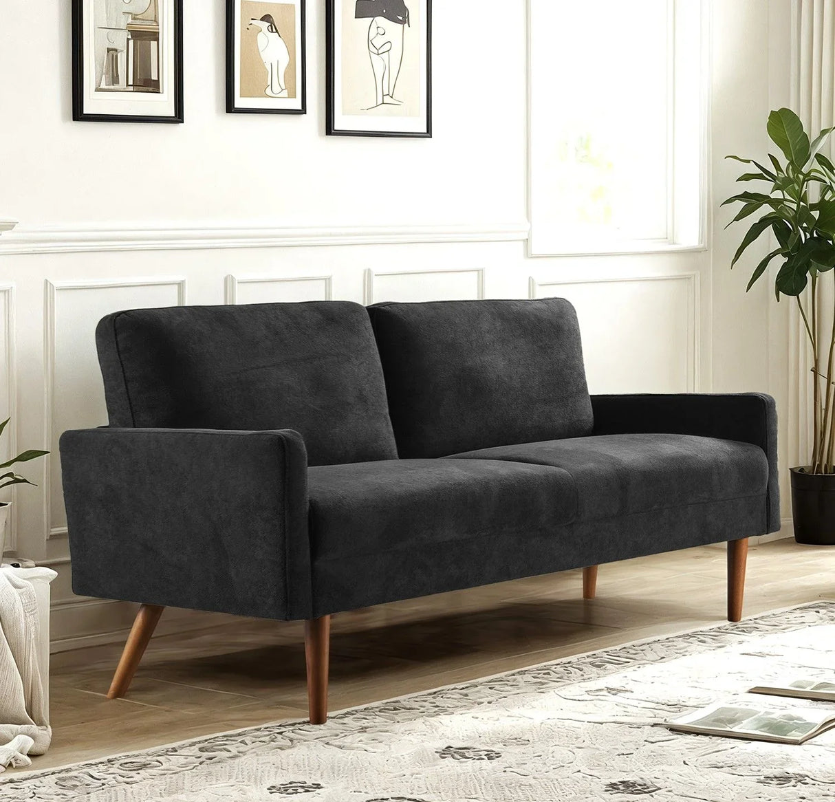 Sofa, European Style With Sleek Design, Modern & Vintage Flair, Upholstered 3 Seater Couch - Furniture Home Direct