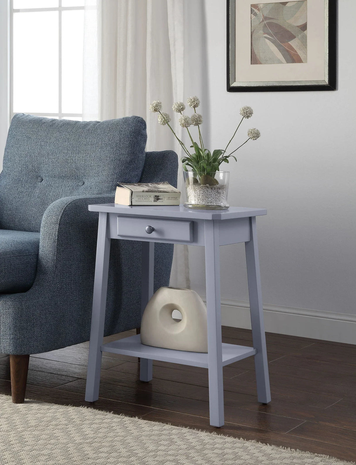 Kaife - Accent Table With Display And Utility Function - Gray - Furniture Home Direct