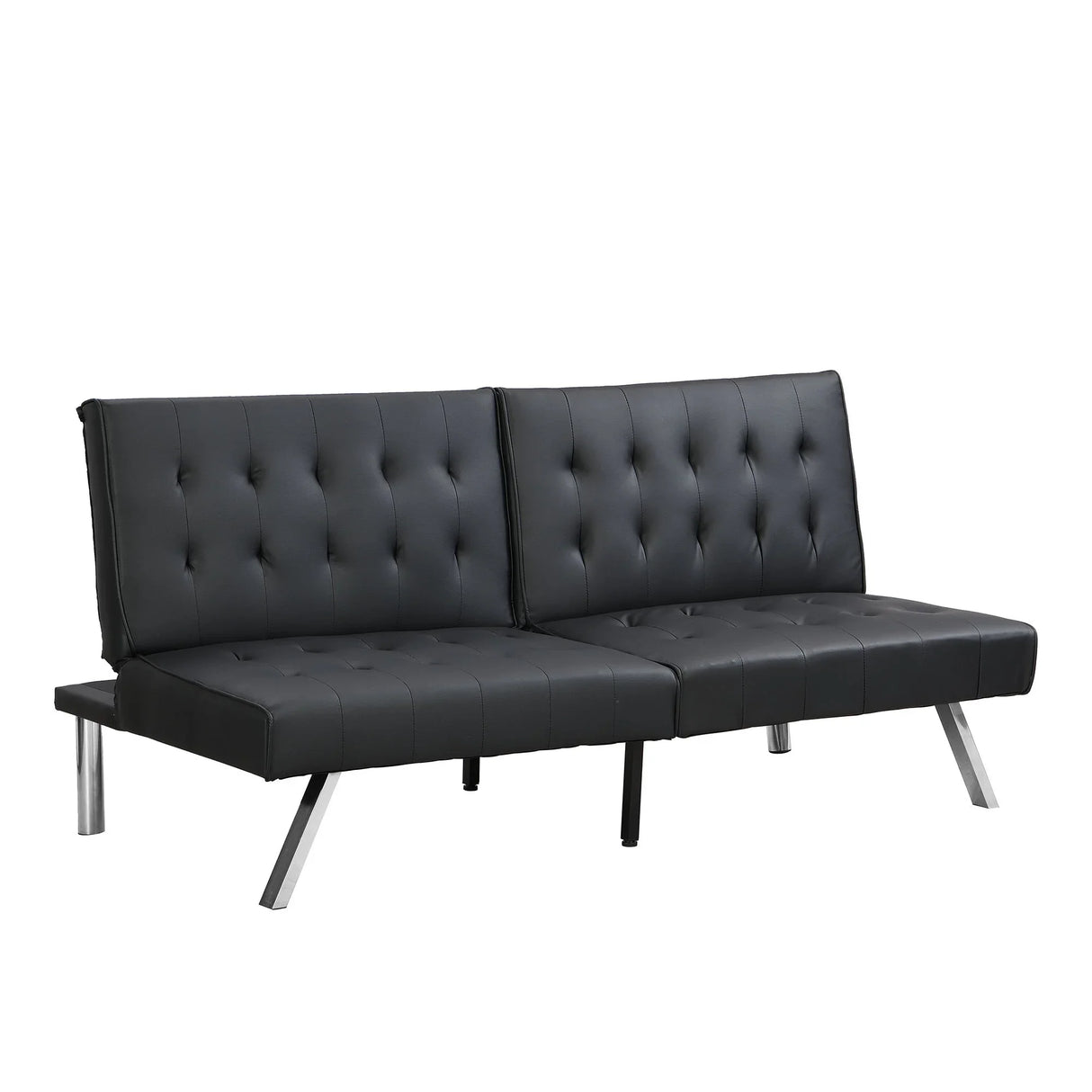 Contemporary Wood Frame Sofa Bed With Stainless Legs - Black - Furniture Home Direct