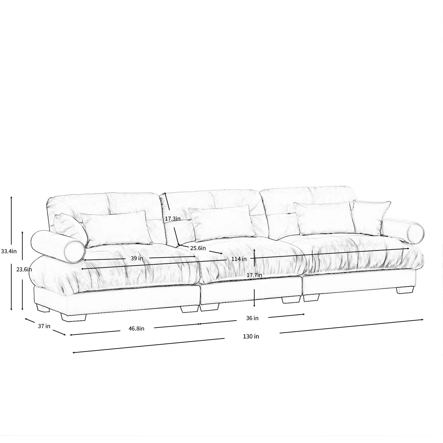 Modern Velvet Sofa With Bolstered Armrests And Pillows - Furniture Home Direct