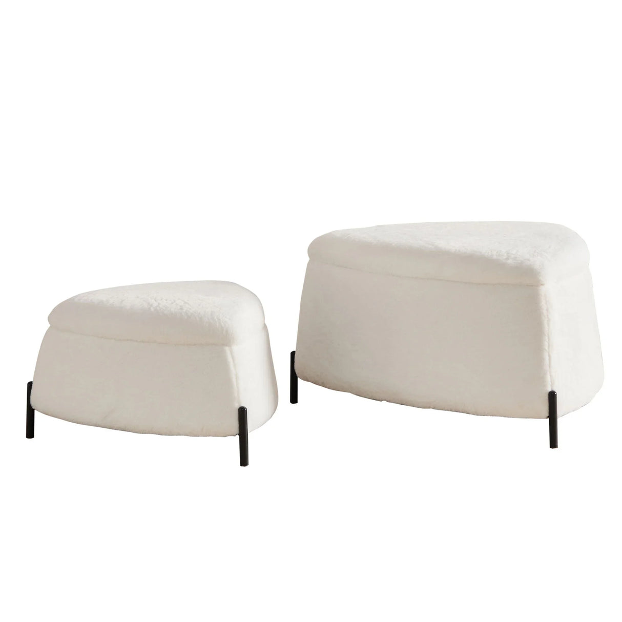 Upholstered Storage Ottoman Set With Reversible Lid - Furniture Home Direct
