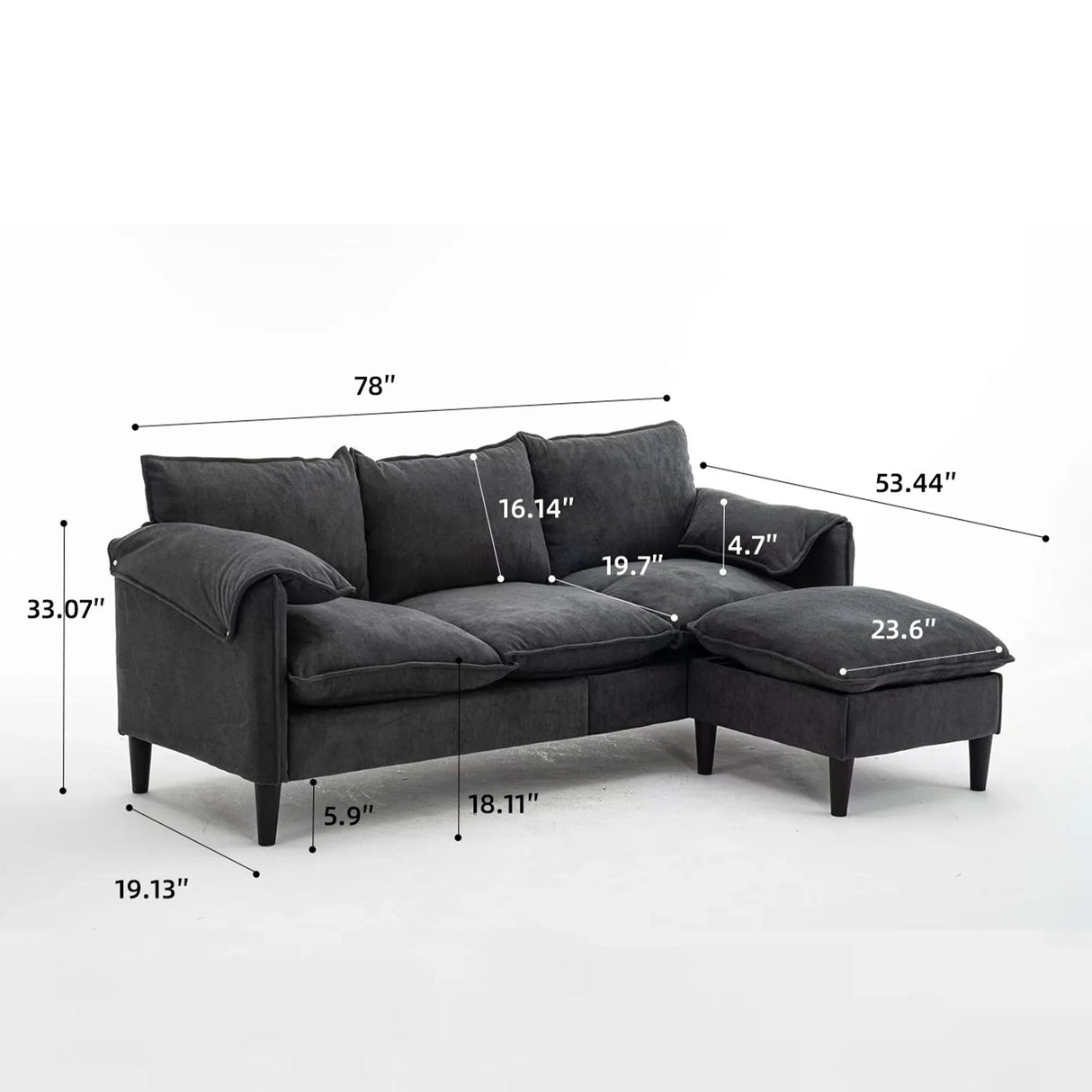 Convertible Combination Sofa With Footstools With Storage - Furniture Home Direct