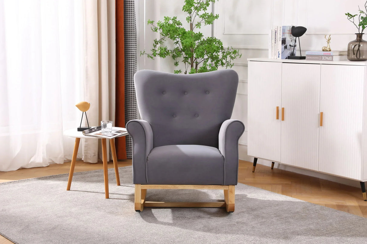 Modern Rocking Chair, Upholstered Accent Chair For Nursery, Small Contemporary Rocke - Furniture Home Direct