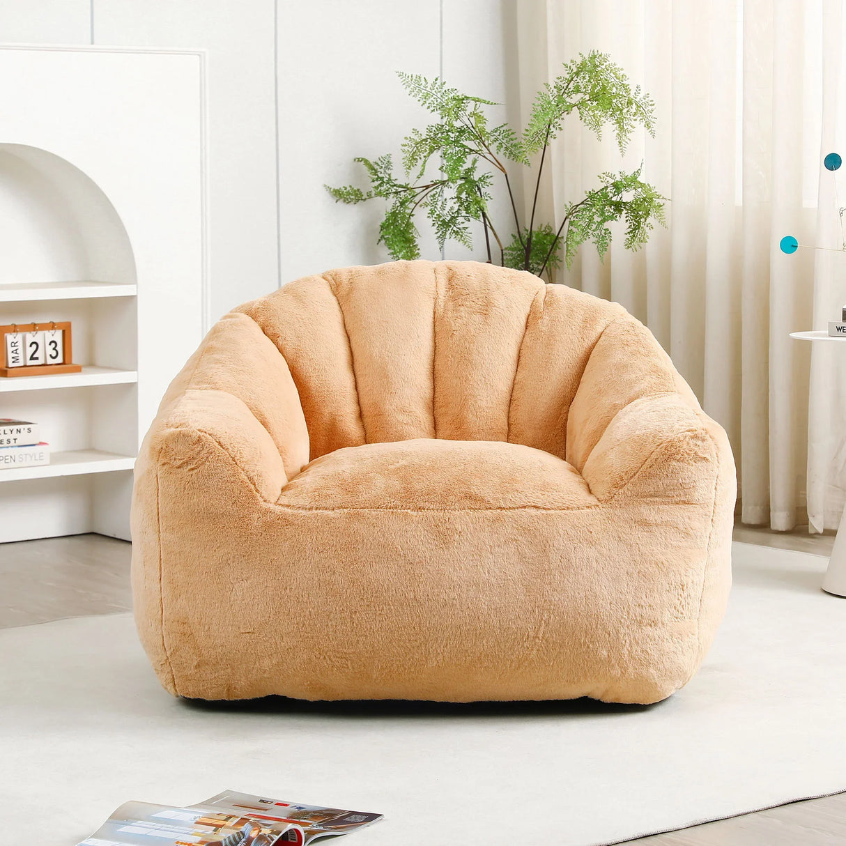 Beanbag Chair, Beanbag Sofa Chair With Armrests Stuffed High Density Foam - Furniture Home Direct