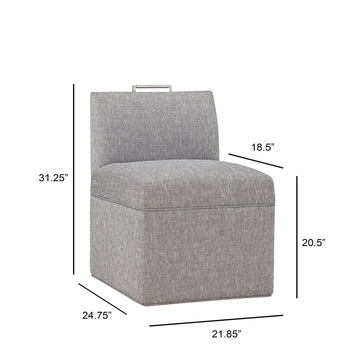 Della - Upholstered Castered Chair - Gray - Furniture Home Direct