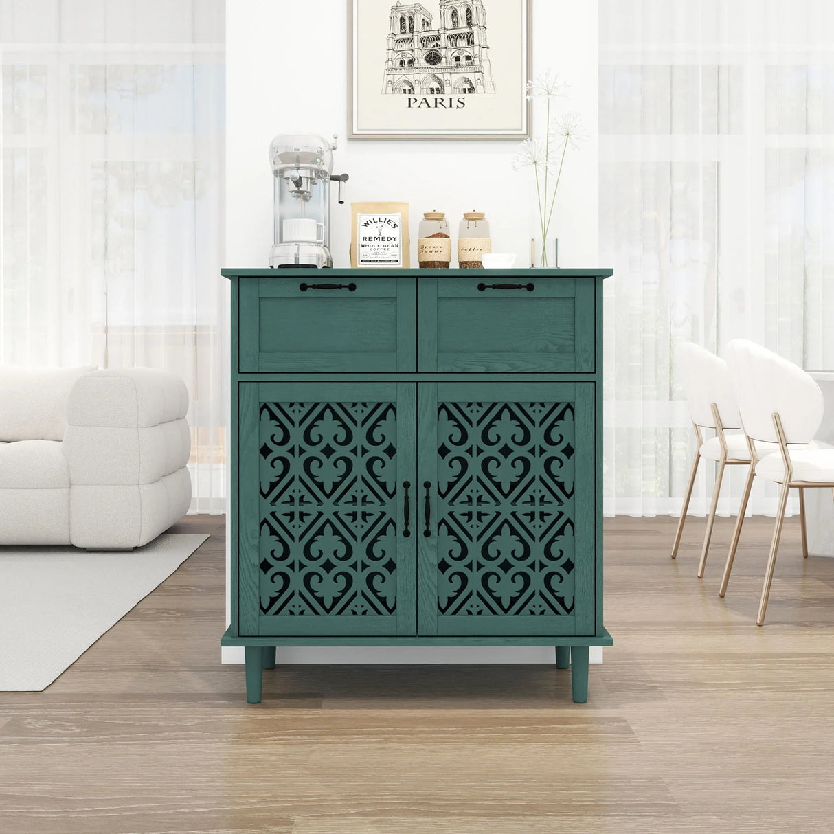 2 Door 2 Drawer Elegant Cabinet - Furniture Home Direct
