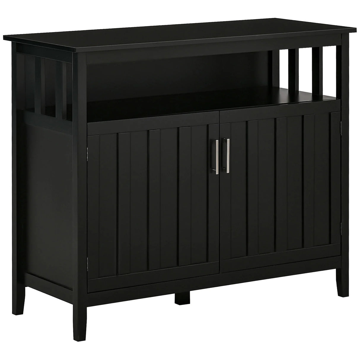 Homcom - Sideboard Buffet Cabinet, Kitchen Cabinet, Coffee Bar Cabinet With 2 Doors And Adjustable Shelves For Entryway Living Room - Black - Furniture Home Direct