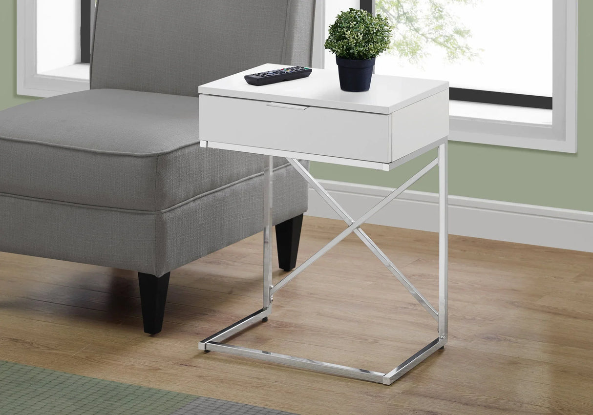 Accent Side Table, Storage Drawer, Spacious Tabletop, Contemporary & Modern - Furniture Home Direct