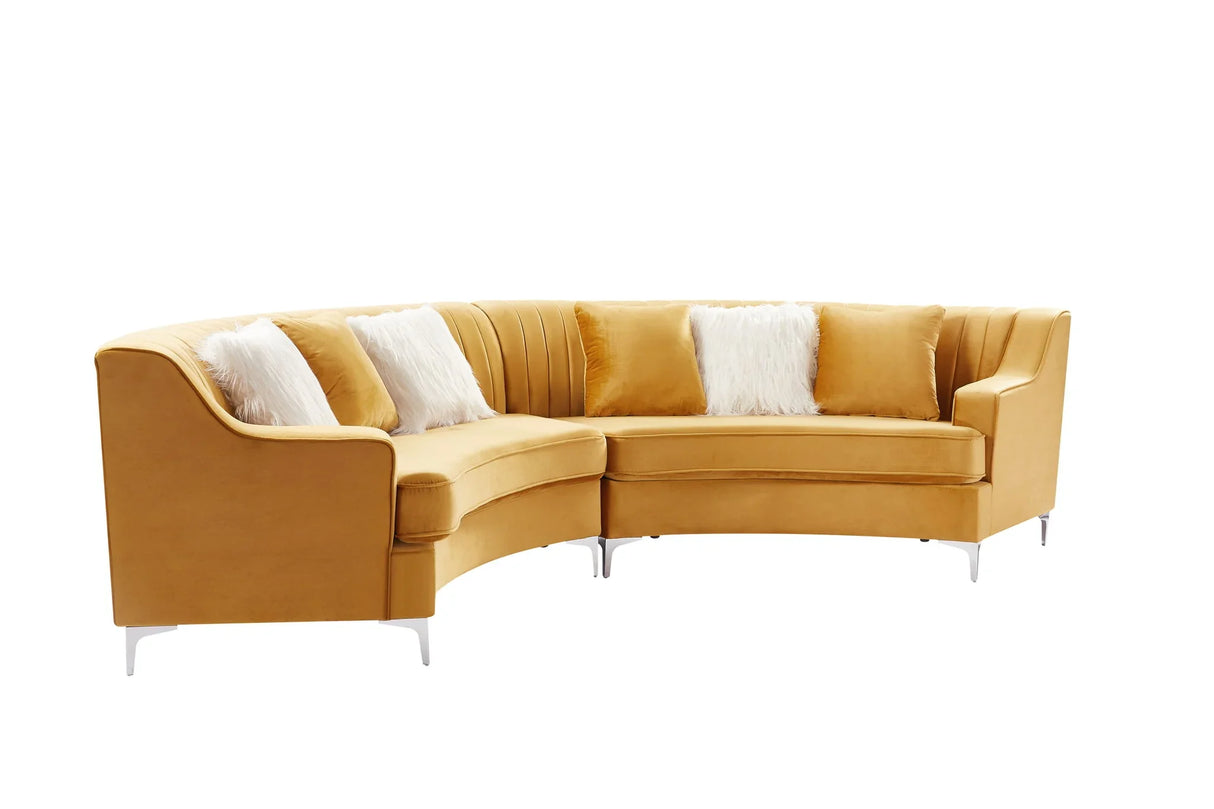 Velvet Curved Sofa - Furniture Home Direct