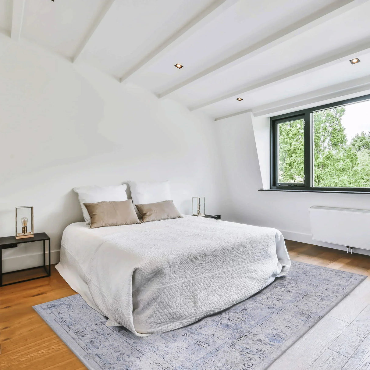 Bedroom Bundle - Queen Murphy bed + Area Rug + Office Chair - Furniture Home Direct