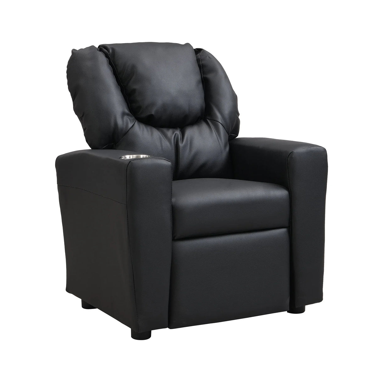 Sally Deluxe Kids Recliner Chair With Cup Holder - Black - Furniture Home Direct