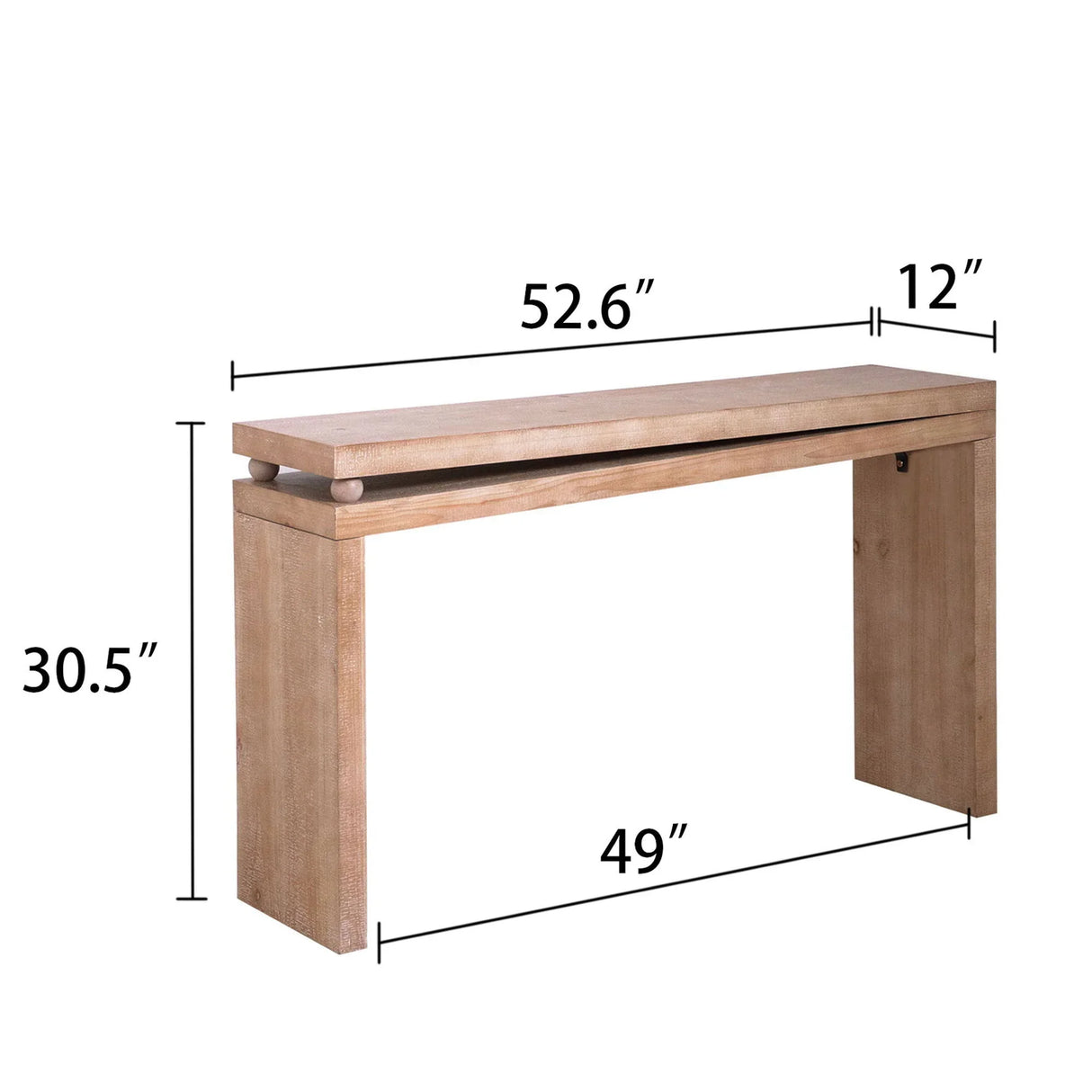 Slim Console Table, Narrow Entryway Table With Bead Detail - Light Natural / Natural - Furniture Home Direct