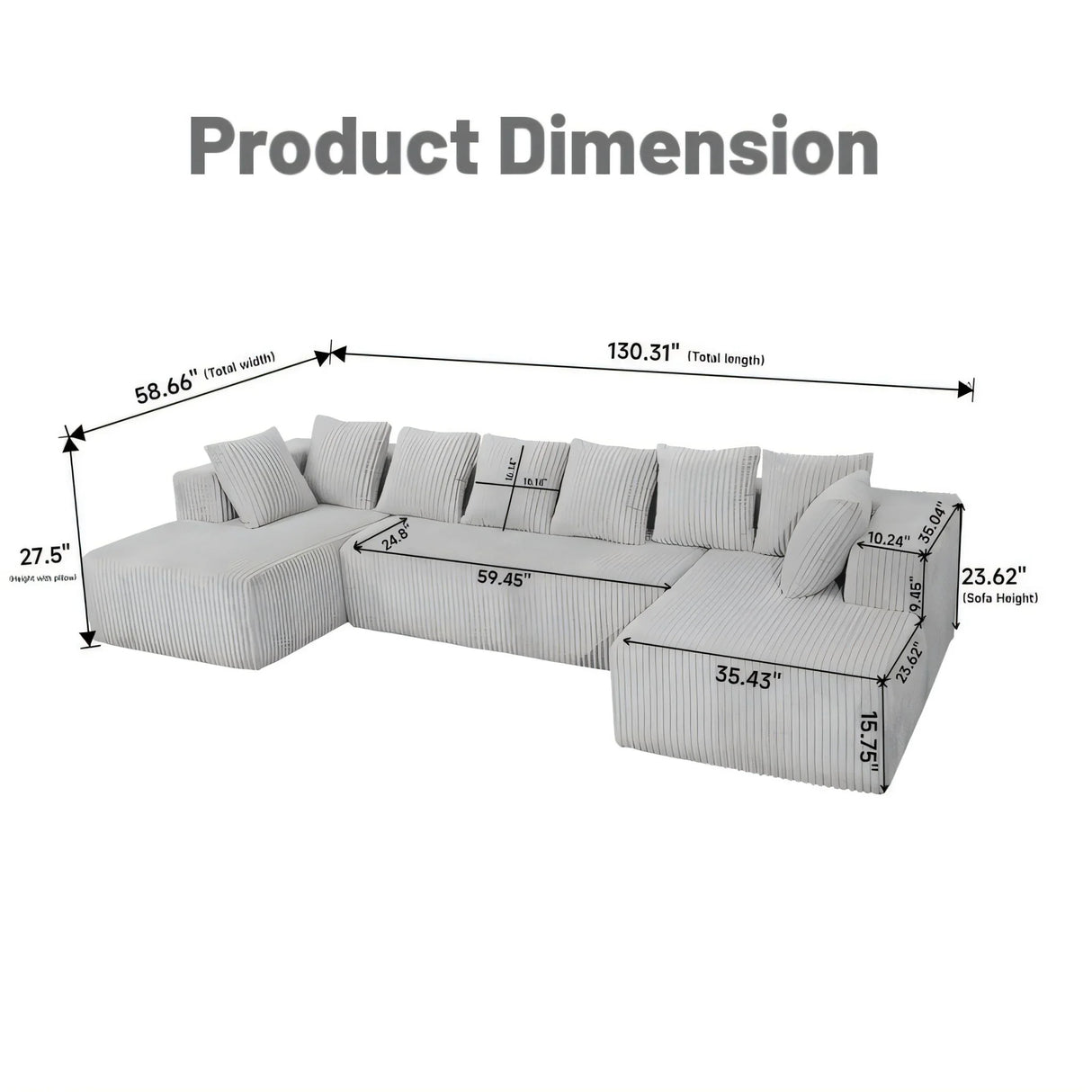 Modular U Shaped Sectional Sofa - Furniture Home Direct