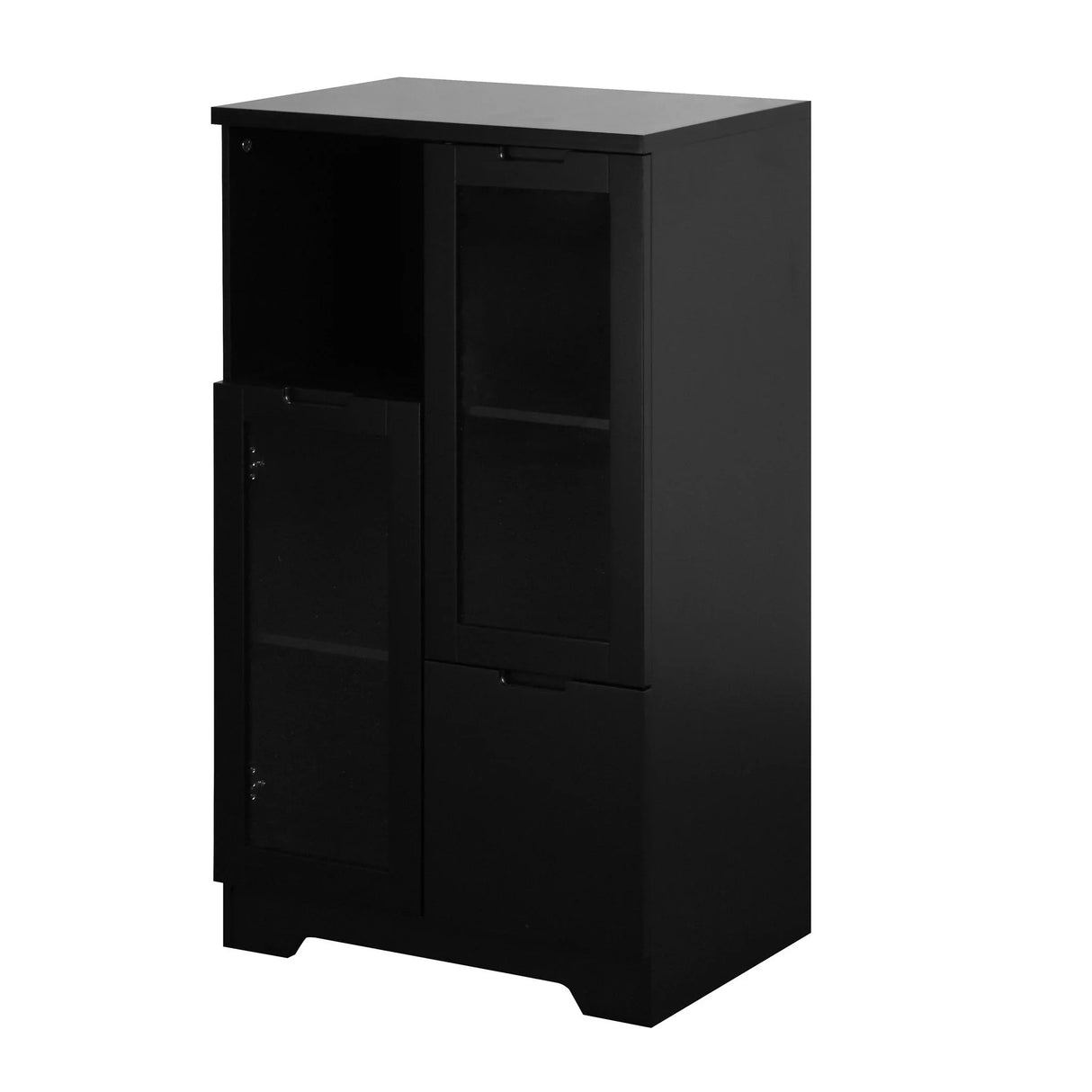 Modern Cabinet With Glass Doors And Drawer - Furniture Home Direct