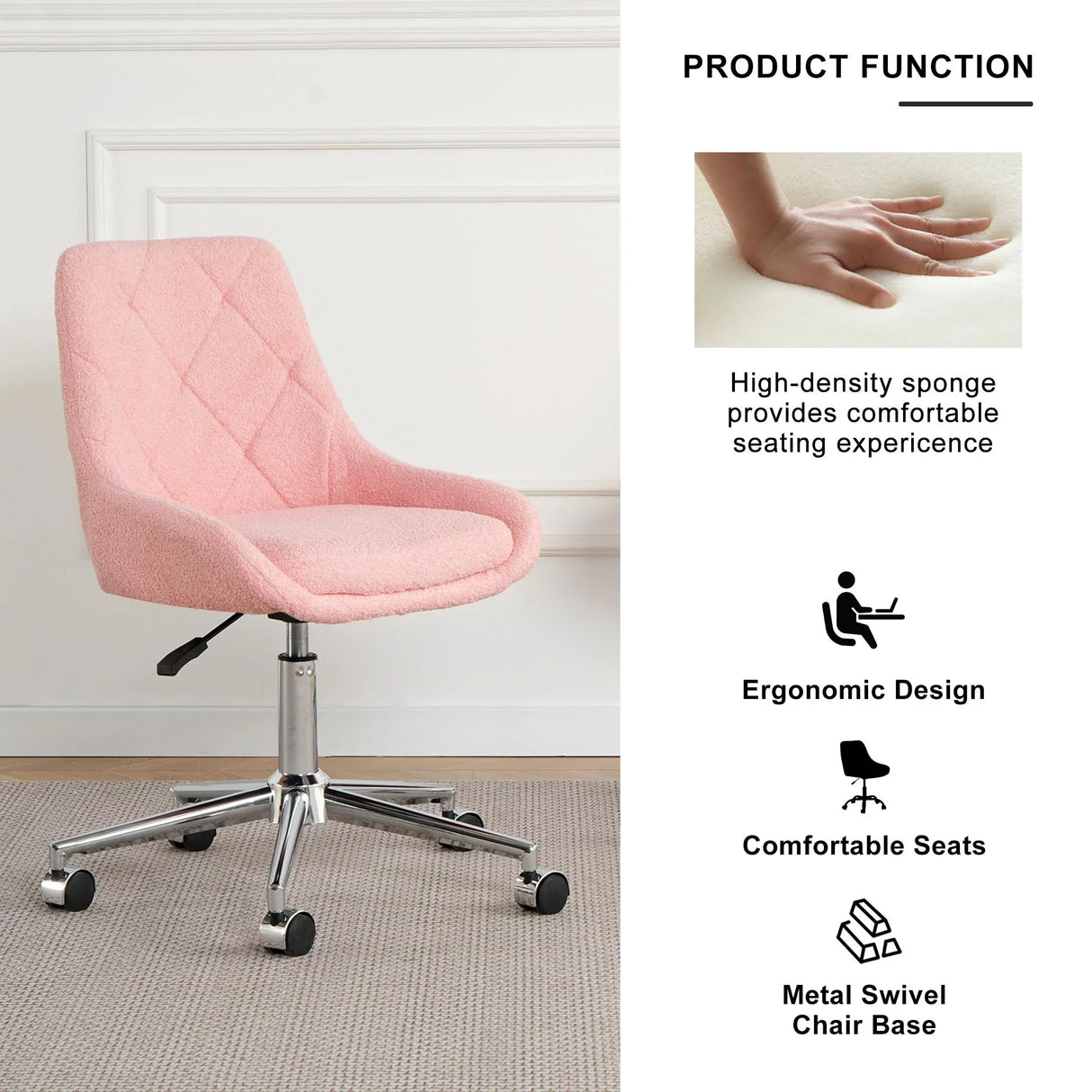 Adjustable And Space-Saving Chair With Golden Electroplated Legs - Furniture Home Direct
