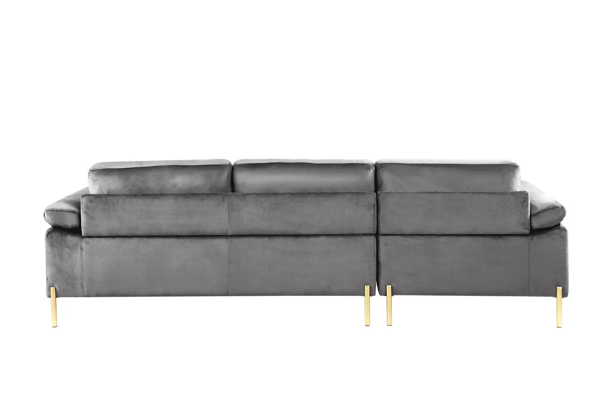 Shannon - Velvet Sectional Sofa With Chaise - Furniture Home Direct