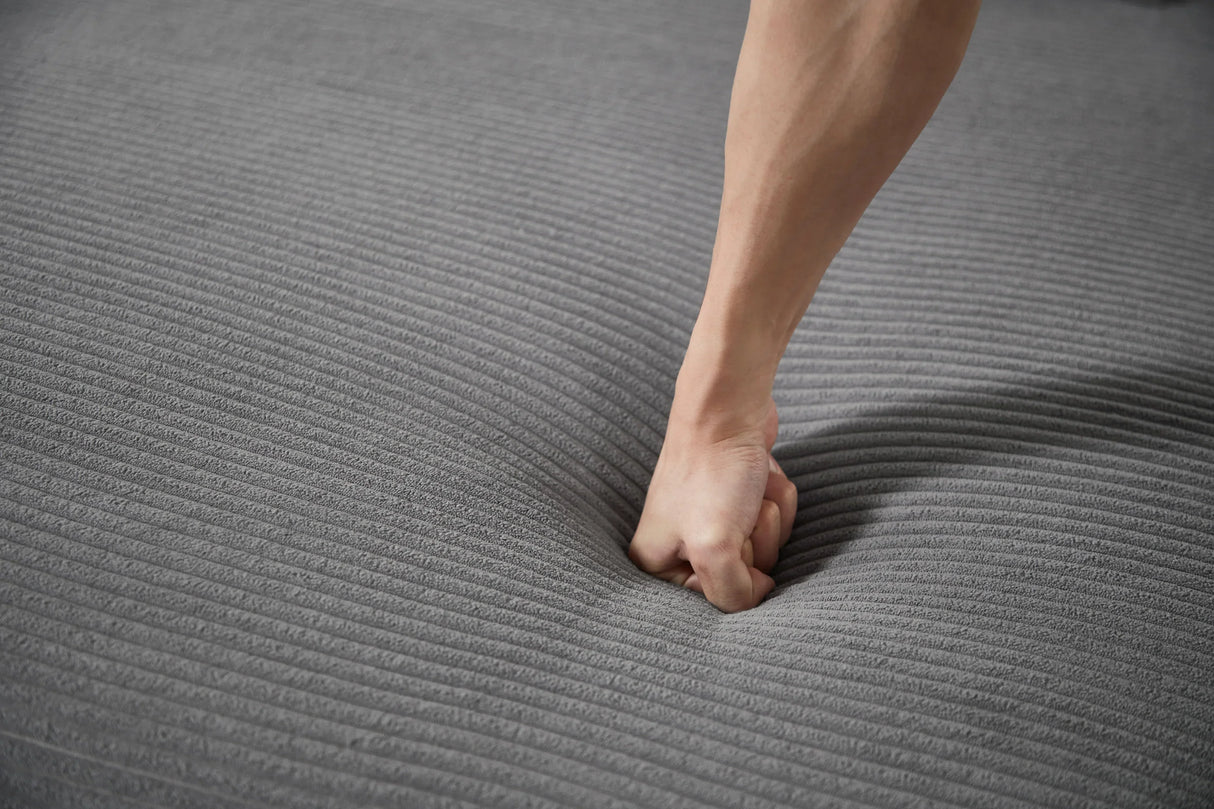 111 Inch Luxury Sectional With Convertible Chaise Grey - Furniture Home Direct