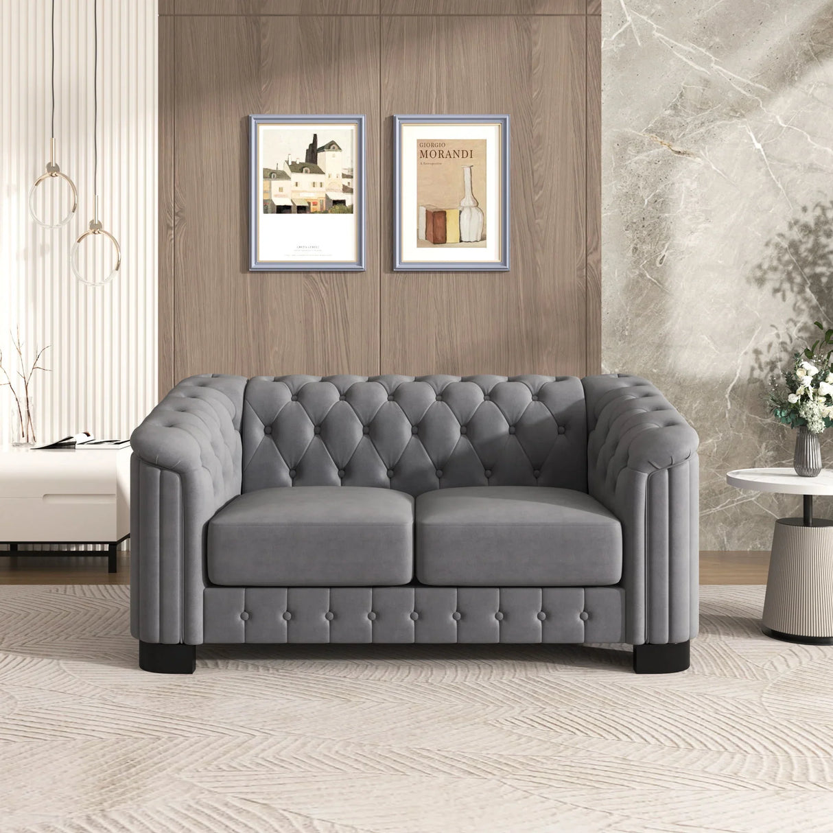 Upholstered Loveseat Sofa With Thick Removable Seat Cushion - Furniture Home Direct