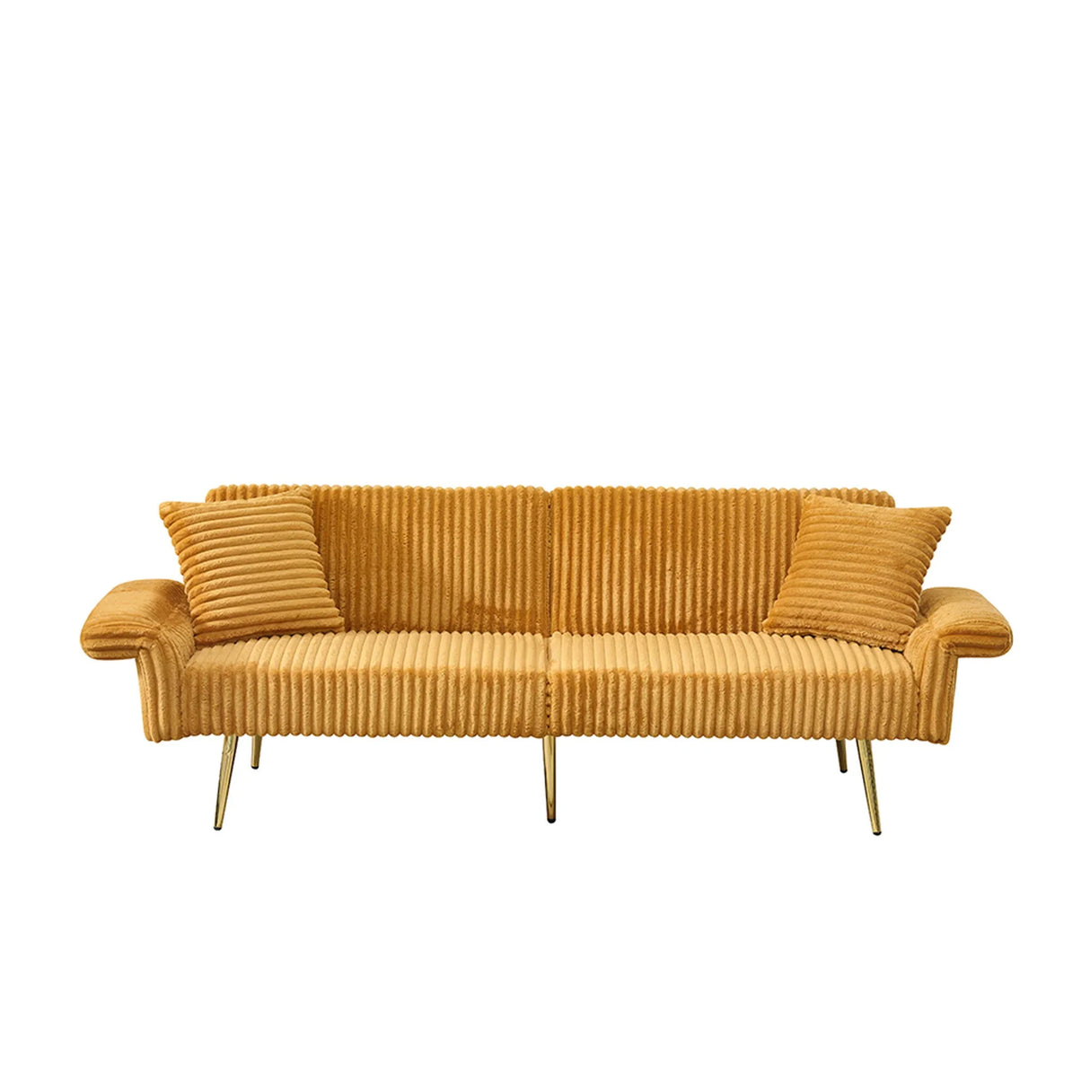 Luxury Corduroy Foldable Double Sofa Bed With Folding Armrests - Furniture Home Direct