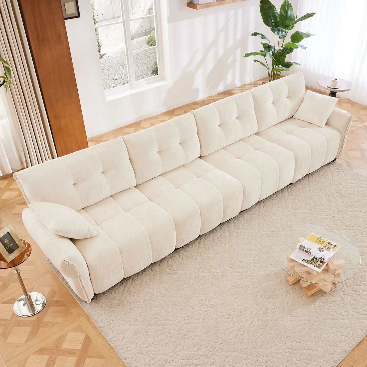 Modern Sofa & Pillows, Textured Cover, High Rebound Cushions - Furniture Home Direct