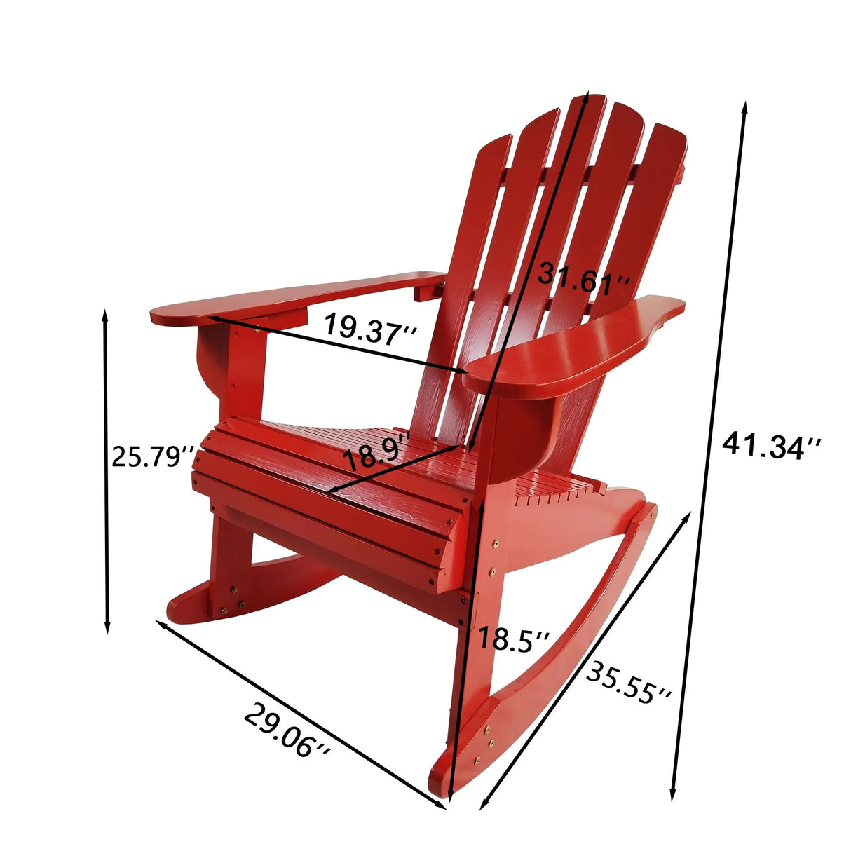 Reclining Outdoor Rocking Adirondack Chair - Furniture Home Direct