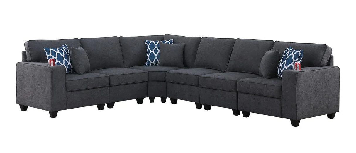 Cooper - Woven Sectional Sofa With Cupholder - Furniture Home Direct