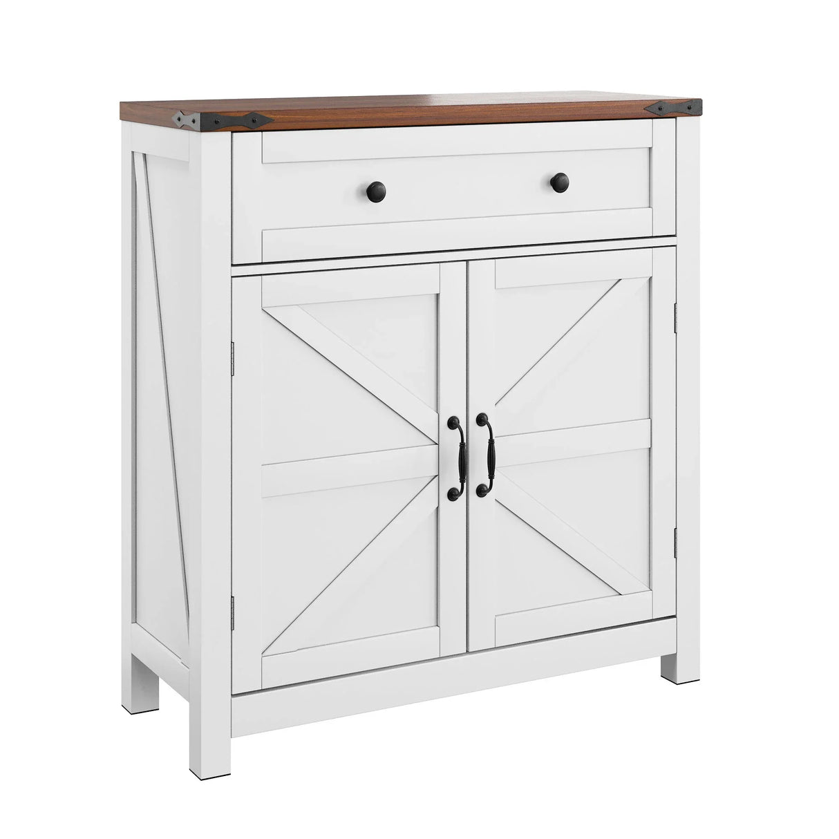 Farmhouse Storage Cabinet With Drawer And Adjustable Shelf - Furniture Home Direct