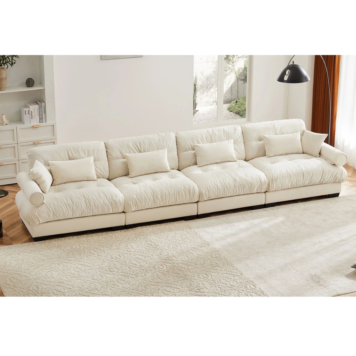 Super Comfort Oversized Modular Velvet Sectional Sofa, Deep Seat Convertible L Shaped Couch - Furniture Home Direct